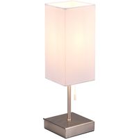 LED Tafellamp - Tafelverlichting - Trion Oscar - E27 Fitting - Rechthoek - Mat Nikkel - Aluminium - thumbnail