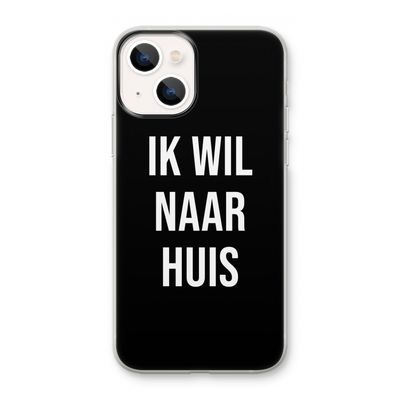 Ik wil naar huis - Zwart: iPhone 13 mini Transparant Hoesje