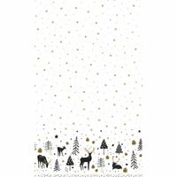 Duni kerst tafellaken/tafelkleed - 138 x 220 cm&amp;nbsp;-papier -met rendieren   - - thumbnail