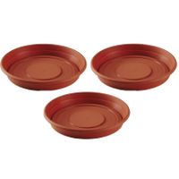 Set van 3x stuks bloempot/plantenpot onderschaal terra cotta kunststof diameter 43 cm