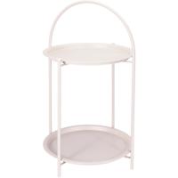 Home & Styling Bijzettafel - beige - metaal - H66 cm - plantenpot verhoger - binnen/buiten Home & Styling Bijzettafel - beige - metaal - H66 cm - plantenpot verhoger - binnen/buiten