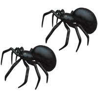 Opblaasbare spin van 91 cm - 2x stuks - zwart - Horror thema of Halloween - feest versieringen