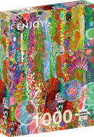 Floral Curtain Puzzel Puzzel 1000 Stukjes