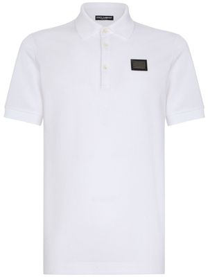 Dolce & Gabbana polo en piqué à logo - Blanc