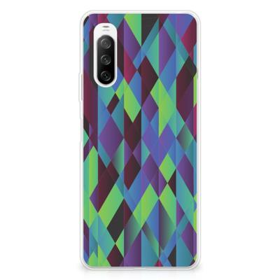 Sony Xperia 10 III | TPU Hoesje | Abstract Green Blue