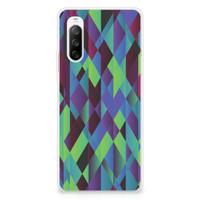 Sony Xperia 10 III | TPU Hoesje | Abstract Green Blue