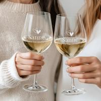 Witte wijnglazen graveren - 2 stuks