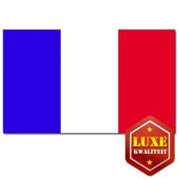 Luxe vlag Frankrijk met wapen - 100 x 150 cm - polyester - met ringen - landen