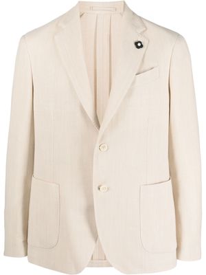 Lardini blazer tissé à simple boutonnage - Marron