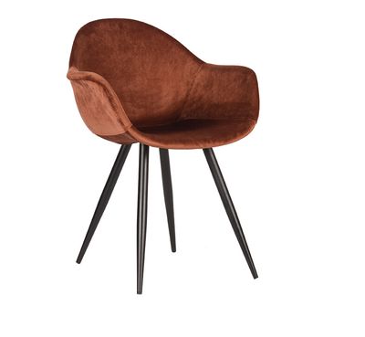 LABEL51 Eetkamerstoel 'Forli', Velvet, kleur Roest