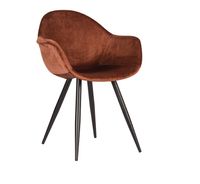 LABEL51 Eetkamerstoel 'Forli', Velvet, kleur Roest