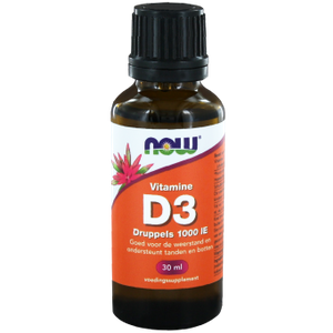NOW Vitamine D3 Druppels 1000IE 30ml