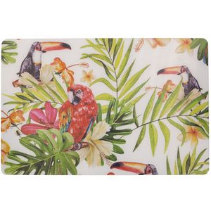 1x Rechthoekige onderzetters/placemats voor borden toekan print 29 x 44 cm   -