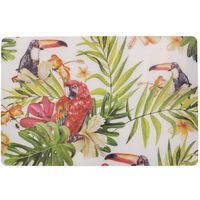 1x Rechthoekige onderzetters/placemats voor borden toekan print 29 x 44 cm   - - thumbnail