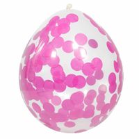 Confetti ballon met roze confetti - 4 stuks - thumbnail