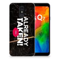 LG Q7 | Siliconen hoesje | met naam Already Taken Black