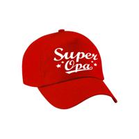 Super opa cadeau petje -baseballcap - rood - voor volwassenen