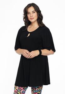Yoek Tuniek wide bottom cirkelmouw | Zwart | Maat 54/56