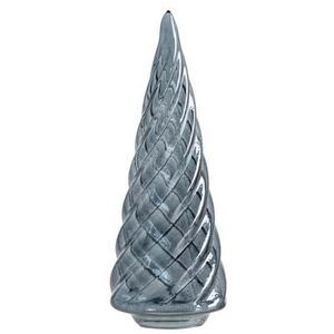 Kerstboom Swirl - blauw - glas - 21,5xø8 cm - Leen Bakker