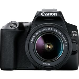 Canon EOS 250D + EF-S 18-55mm f/4-5.6 IS STM + EF 50mm f/1.8 STM SLR camerakit 24,1 MP CMOS 6000 x 4000 Pixels Zwart