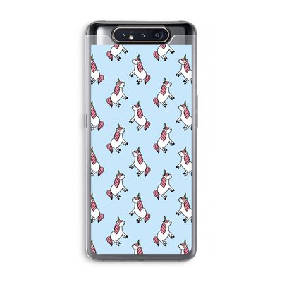 Eenhoorns overal: Samsung Galaxy A80 Transparant Hoesje