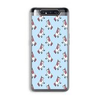 Eenhoorns overal: Samsung Galaxy A80 Transparant Hoesje