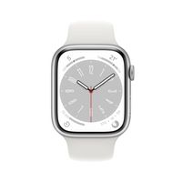 Apple Watch Series 8 GPS + CEL 45MM Zilver Alu - Sportband Wit - thumbnail