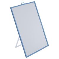 Basic make-up spiegel/scheerspiegel op standaard kunststof 18 x 24 cm blauw - thumbnail