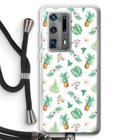 Ananas bladeren: Huawei P40 Pro Plus Transparant Hoesje met koord