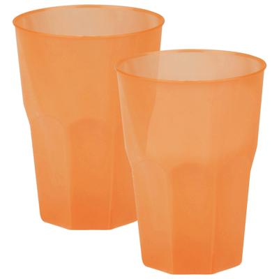 Drinkglazen frosted - oranje - 12x - 300 ml - onbreekbaar kunststof - Feest/cocktailbekers Drinkglazen frosted - oranje - 12x - 300 ml - onbreekbaar kunststof - Feest/cocktailbekers