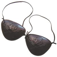 Espa Piraten ooglapje - 2x - met elastiek - kunststof - piraat thema - carnaval