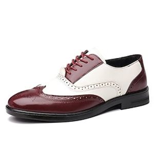 Voor heren Oxfords Derby-schoenen Bullock Shoes Jurk schoenen Grote maten Zakelijk Kerstmis Feesten Uitgaan Microvezel Ademend Comfortabel Anti-slip Veters Zwart Rood blauw Kleurenblok Zomer Lightinthebox