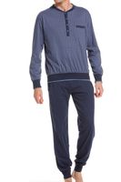 Pastunette pyjama met knoopjes en boorden blauw - thumbnail