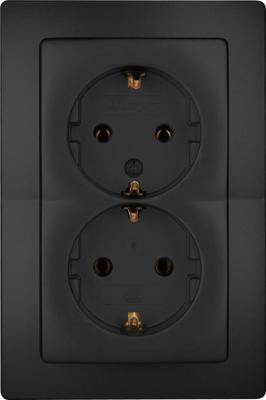 Kopp HK05 mat zwart inbouw stopcontact RA dubbel - 4621720