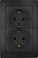 Kopp HK05 mat zwart inbouw stopcontact RA dubbel - 4621720 Kopp HK05 mat zwart inbouw stopcontact RA dubbel - 4621720
