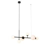 QAZQA Moderne hanglamp zwart met mat glas 6-lichts - Monaco - thumbnail