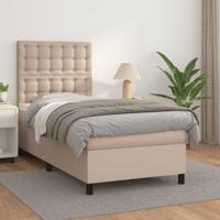 Boxspring met matras kunstleer cappuccinokleurig 90x200 cm