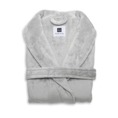 Luxe Badjas Basic Kleuren Effen Pearl Grey XL Zo!Home - Dekbed-Discounter.nl