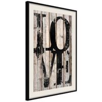Ingelijste Poster - Vintage Love Zwarte lijst met passe-partout