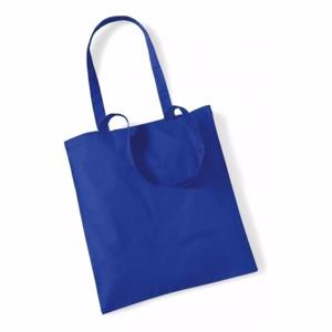 Draagtasje met hengsels - blauw - 42 x 38 cm - katoen - 10 liter - boodschappen - gymtas