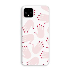 Hands pink: Pixel 4 XL Transparant Hoesje