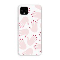 Hands pink: Pixel 4 XL Transparant Hoesje