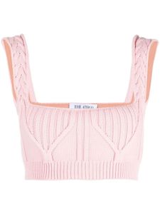 The Attico haut Miles crop en maille nervurée - Rose