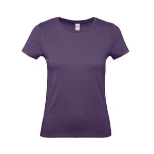 Set van 2x stuks paars basic t-shirts met ronde hals voor dames van katoen, maat: 2XL (44)