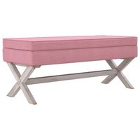 The Living Store Kruk French Vintage - Roze - 110 x 45 x 49 cm - Fluweel - Opbergvak