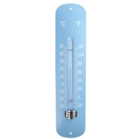 Esschert design thermometer - voor binnen en buiten - lichtblauw - 30 x 7 cm - Celsius/fahrenheit - Buitenthermometers