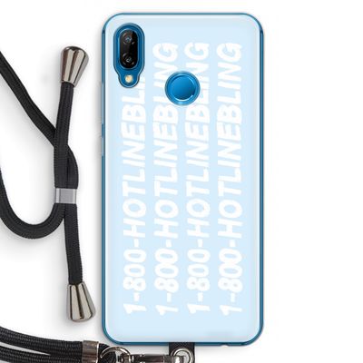 Hotline bling blue: Huawei P20 Lite Transparant Hoesje met koord
