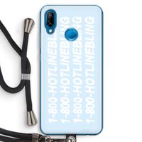 Hotline bling blue: Huawei P20 Lite Transparant Hoesje met koord
