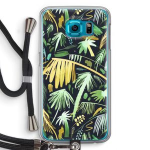 Tropical Palms Dark: Samsung Galaxy S6 Transparant Hoesje met koord