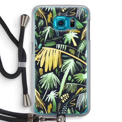 Tropical Palms Dark: Samsung Galaxy S6 Transparant Hoesje met koord